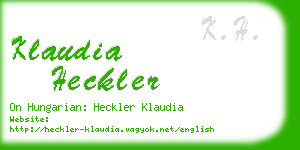 klaudia heckler business card